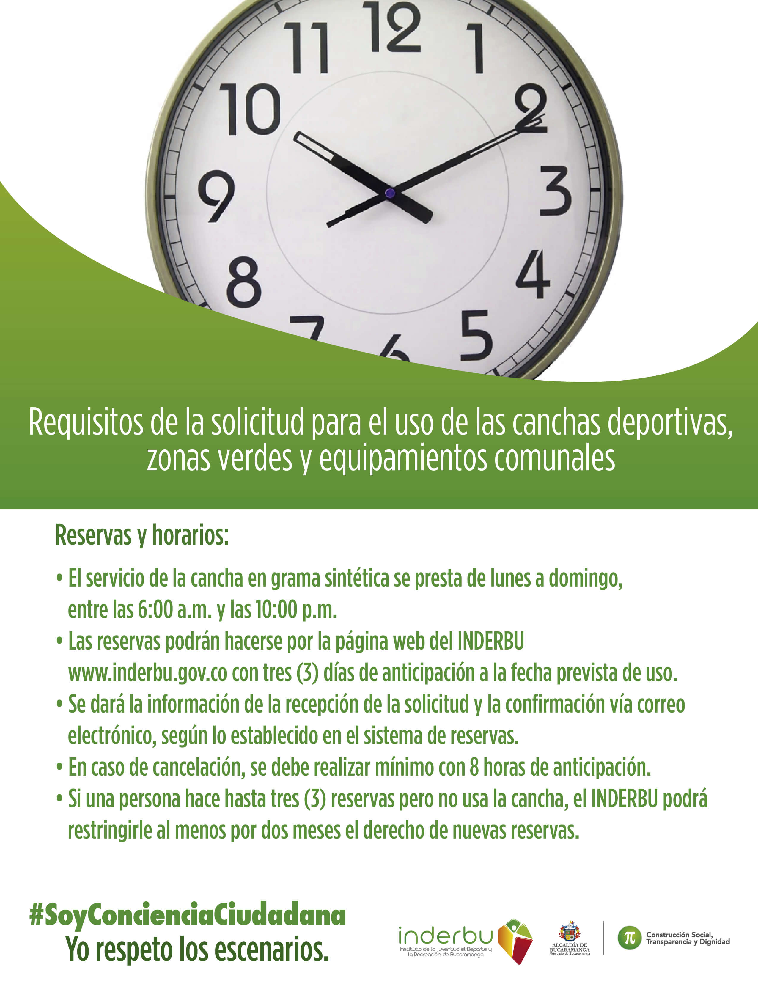 reglas de uso de escenarios