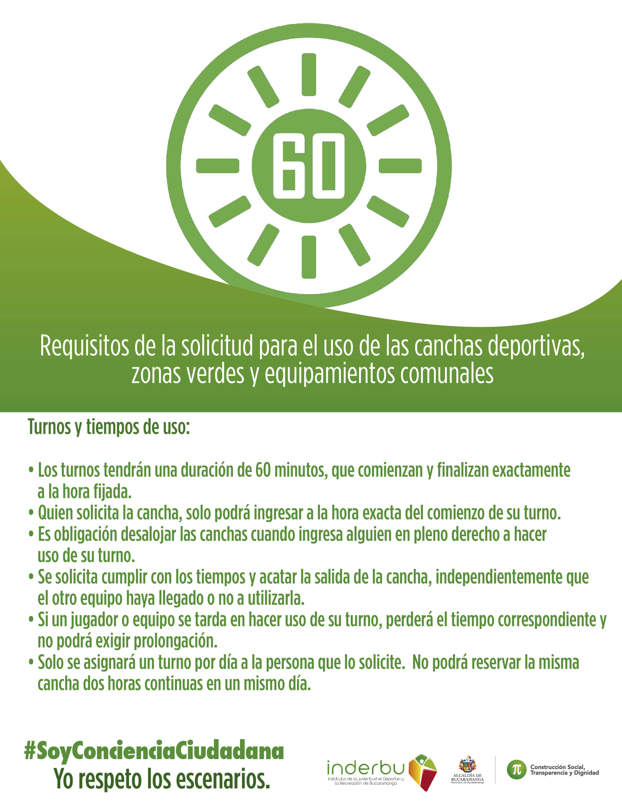 reglas de uso de escenarios